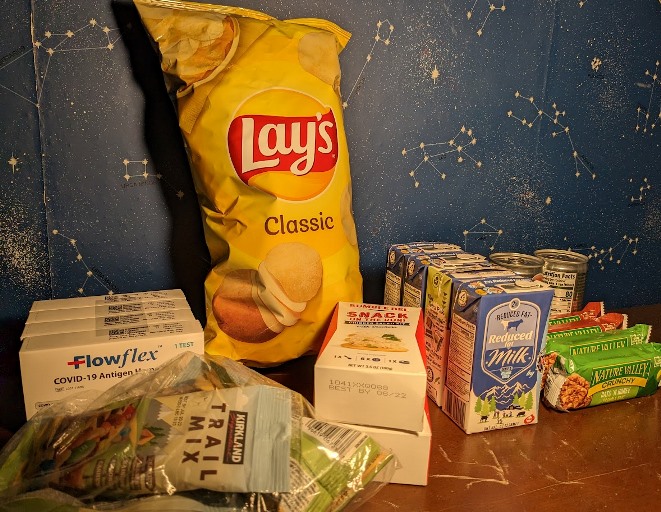Snacks, COVID-19 Tests and Milk