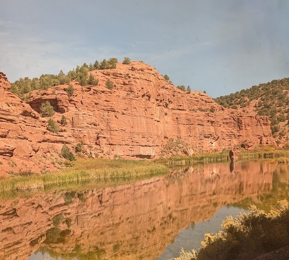 Rivers, Mountains, and sky.